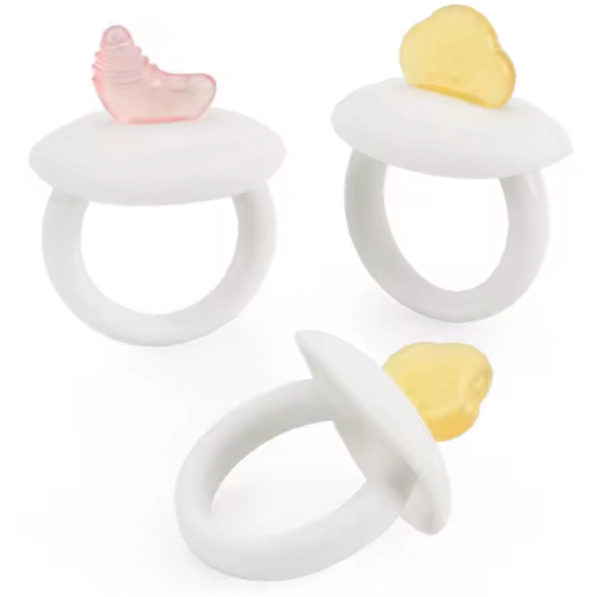 Teething Dummy - (2 per order), yellow, light pink